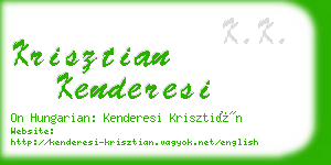 krisztian kenderesi business card